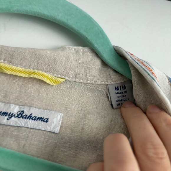 Tommy Bahama Striped Linen Button Down Shirt Sz M Resort - Picture 5 of 7